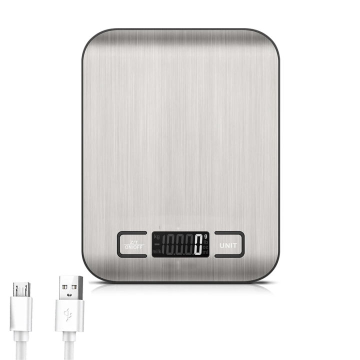 Precise Platform Scale Stainless Steel Electronic Weights Scales USB Charging Food Weighing Scale Baking Measuring Tools