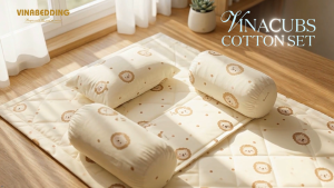 BỘ CHĂN GỐI BÔNG DÀNH CHO TRẺ SƠ SINH VINACUBS COTTON SET 4 MÓN