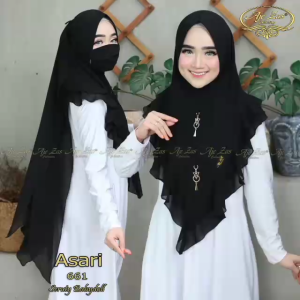 TERBARU! Hijab Instan Bergo Kepala Pet Antem Kode ASARI Bahan Ceruti Babydoll By Ory AjeZas Collect