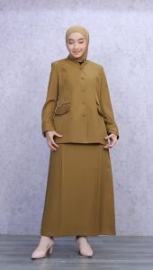 Seragam Pemda Coklat Tua Wanita Rok A PDH Guru & Blazer Wanita Kheki Tua