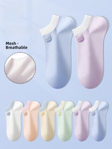 miiow | Womens Thin Breathable Socks Anti-Odor Absorbent Non-Slip Boat Socks Spring Summer Cotton Polyester Rayon Spandex Blend MiiOW