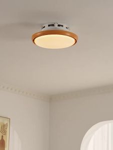 NSWR | Wood Style Bladeless Ceiling Fan Light Full Spectrum Eye-Protection Variable Frequency Silent