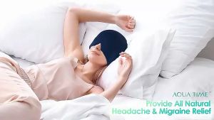 Headache Hat for Migraine 360° Full Surround Coverage Headache Hat Wearable Migraine Ice Head Wrap with No Velcro for Puffy Eyes Tension Sinus & Stress Relief