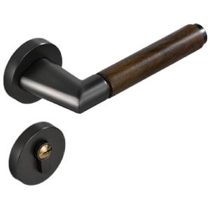 BAIBO | Rustic Style Black Walnut Bedroom Door Lock with Handle Quiet Magnet
