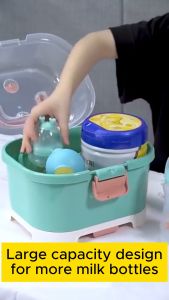Baby Bottle Storage Box Milk Bottle Drying Box No BPA Large Capacity Dustproof Professional Baby Utensils Storage Box