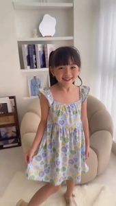 Lucuna Kiyomi Gaun Anak Perempuan Warna Biru Usia 1-5 Tahun