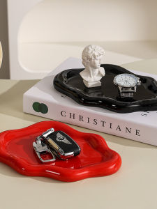 High Aesthetic Value Ceramic Tray Nordic Style Display Plate Jewelry Storage Ornament Photography Prop Luxury Light Luxury