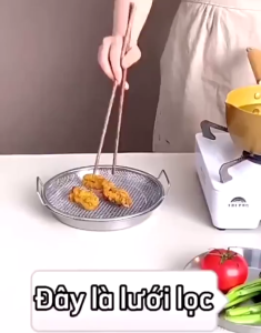 Bộ khay kèm vỉ lọc ráo dầu sai 20cm