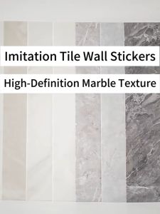 10 PCS 30x60CM Self-Adhesive Wall Sticker Imitation Marble Tiles Moistureproof Waterproof Thickened Bedroom Bathroom