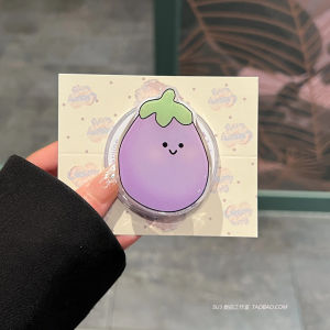 Cute Fat Eggplant Magnetic Absorption Silicone Gel Holder Soft Jelly Liquid Silicone Compatible with iQOO13 VivoX200Promini X100s