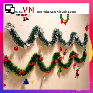 Dây Chồn Trang Trí Giáng Sinh - Dây Ruy  Dây Thông Xanh Đuôi Chồn Treo Cửa Trang Trí Cây Thông Dài 2M