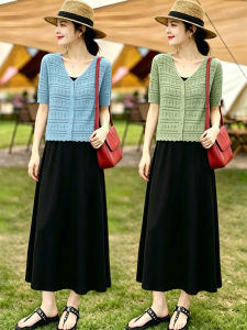 Icy Silk Hollowed-out Light-weight Womens Two-piece Set