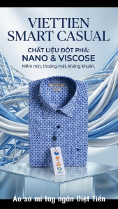 Áo sơ mi Việt Tiến tay ngắn (S-XL)