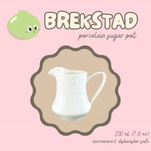 BREKSTAD Mini Porcelain Sugar Pot | Tempat Susu Gula Cair Keramik