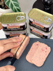 【12 CAN】Mr.Squirrel Original Luncheon Meat high Meat content Mix of Chicken & Pork/Black Pepper/Pure Chicken 198g per can