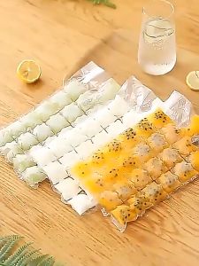 (10PCS/PACK) Disposable Self-sealing Ice Cube Maker Bag Ice Making Bag Juice DIY Mould 24 Grids Freezing Plastic Bag