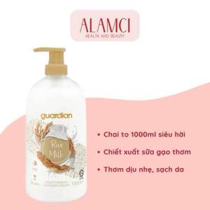 Sữa Tắm Dưỡng Sáng Da Guardian Brightening Rice Milk Shower Cream Chiết Xuất Gạo 1000ml / 1L