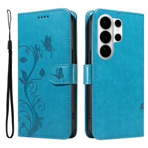 Premium Magnetic Leather Wallet Case For Samsung Galaxy S26 S25 S24 S23 S22 S21FE S20 FE Ultra Plus Edge Flip Cover Butterfly