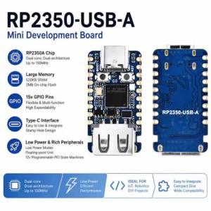 GAQQEE | RP2350-USB-A Mini Development Board Based on the Raspberry Pi RP2350A Dual-Core Dual-Architecture Processor Type-C Port