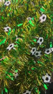 Soccer Tinsel Garland Soccer Party Decorations Metallic Twist Football Garlands Home Indoor Outdoor Game Day Soccer Birthday