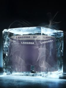 Langsha Mens Ice Silk Modal Low Rise Briefs Breathable Thin Flat Angle Underwear Sporty Home Comfort Youth Fashionable Shorts