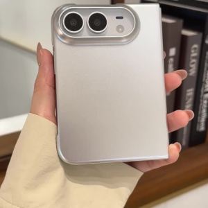 szhaiyu | Luxury Electplating Skin Feel Solid Color Phone Case For iPhone Duo iPhone 18 Fold With Lens Protector Shockproof Back Cover