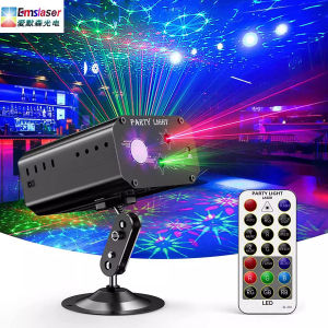 Bar KTV Laser Light Show RGB Stage Lighting Sound Control Rotation Aluminum Alloy Party Room Decorative Lighting Laser Beam