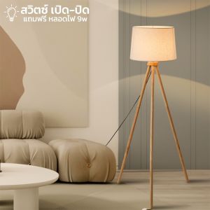 โคมไฟตั้งพื้น 220V กำลังไฟ E27 ดีไซน์สวย แถมฟรีราคาที่โชว์