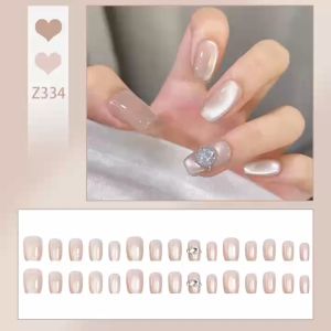 [เล็บปลอม 3 มิติ] ชุดเล็บปลอม อินเทรนด์ พร้อมของขวัญ มีให้เลือกหลายแบบ 24 ชิ้น[DD334]