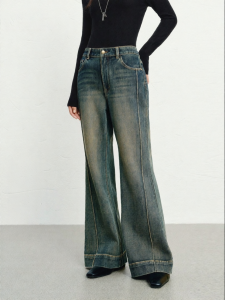 PEACEBIRD | Autumn New Four-way Stretch Loose Flared Jeans