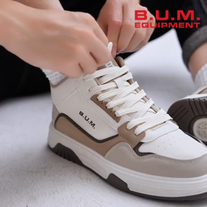BUM Equipment Kasut Lelaki Mens Shoe BMQ89181/BMQ89182 White/Beige - Kasual Selesa Sneakers