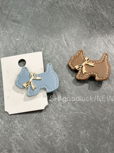 Korean Style Sweet Leather Dog Clip Simple Versatile Side Hair Clip Fashionable Hair Accessories Elegant Minimalist Design