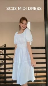 SC33 Challis Smocking Midi Linen Dress: A Stylish & Comfortable Everyday Wear