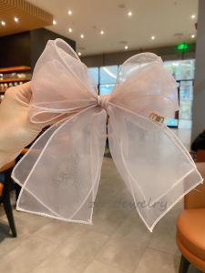 กิ๊บติดผมโบว์ผีเสื้อผ้าไหมสไตล์เกาหลี ทรงเจ้าหญิงหลวม ติดผมด้านบน น่ารัก ดูอ่อนเยาว์ สไตล์หวาน กิ๊บติดผมแฟชั่น