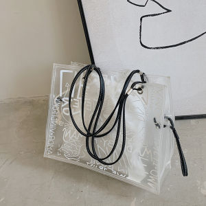 กระเป๋าถือทรงถุงผ้าไนลอนใสความจุขนาดใหญ่สำหรับผู้หญิง กระเป๋าสะพายไหล่แบบวาดลาย Graffiti ดีไซน์ฤดูใบไม้ผลิและฤดูร้อน กระเป๋าสะพายไหล่แบบหนัง PU ความต้านทานสัมผัส