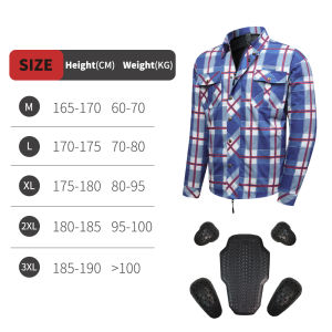 WOSAWE | WOSAWE Motorcycle Jacket Lightweight Breathable Motorbike Checkered Shirt Multi Pocket With Back Shoulder and Elbow