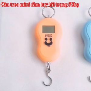 Cân điện tử cầm tay cân đi chợ cân điện tử mini bỏ túi cân điện tử hành lý cầm tay hình mặt cười 40kg