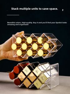 QIOEROUL | Transparent Multi-Compartment Lipstick Storage Organizer