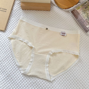 Antibacterial Cotton Underwear Pure Cotton mid High Waist Floral Print Thin Summer Briefs for Women Youth Innerwear Briefs