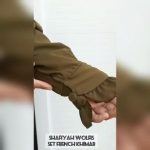 Gamis Muslimah Set Hijab Free Niqob | Dress Syafiyah Wanita Set Khimar Wolfis Premium