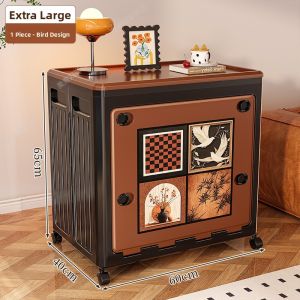 MEIZHUFU | Vintage Style Spacious Household Flip-Top Foldable Wheeled Storage Box