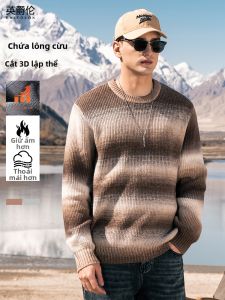 Enjeolon | Áo Sweater Dệt Kim Sọc Đuôi Chồn Phong Cách Retro cho Nam Áo Hoodie Rộng
