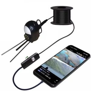กล้องใต้น้ํากล้องปลา 5 ล้านพิกเซล IP68 กันน้ําตกปลาน้ําแข็งกล้อง Endoscope USB Type-C Android Borescope Fish Finder