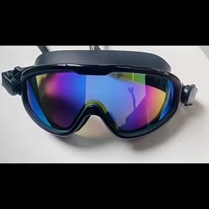 Brand New Large Frame Swimming Goggles for Adults - High Definition Transparent Electroplated Lenses Anti-Fog PC Material
