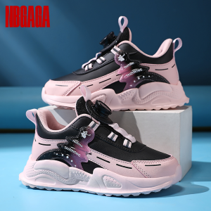 Leather Girls Sneakers Chunky Sole Lightweight School Shoes Girls Non Slip Comfy Casual Walking Running Sneakers