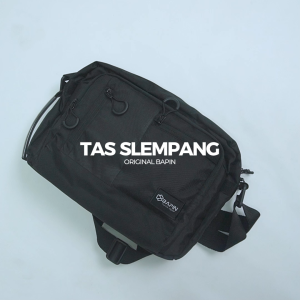 BAPIN Tas Selempang Pria Casual - Cordura Nilon Premium, Kuat dan Tahan Lama - Cocok untuk Kerja dan Traveling - Ukuran 34cm x 23cm x 14cm - Black/Grey (Dropsip & Reseller)