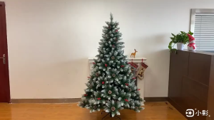 Berry Christmas Tree 3/4/5/6 FTMetal Stand Luxury X-mas Snow christmas Tree with Red-Fruit Pine Tree Decor