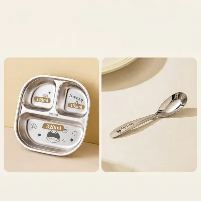 MODERN SWEETHOME | Suction Sectioned Toddlers Plate 316L Stainless Steel