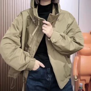Black Hooded Jacket for Women Casual Outdoor Work Wear