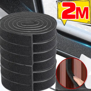 2M Foam Window Sealing Strips Adhesive Windproof Soundproof Door Window Seam Seal Strip Furniture Anti Collision Sponge Tape